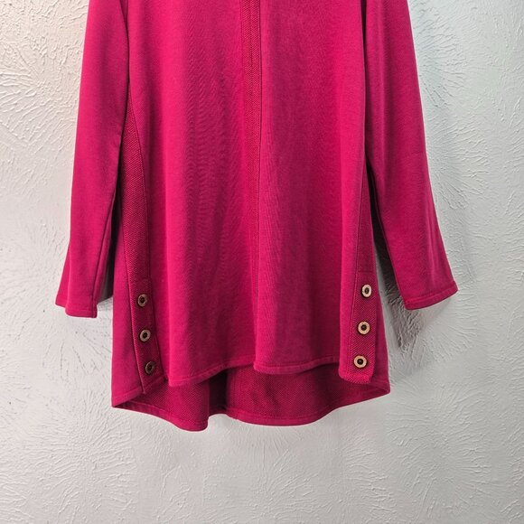 Habitat Cowl Neck Sweater Women L Red Pullover Lagenlook Relaxed Long Sleeve Top - Picture 4 of 14